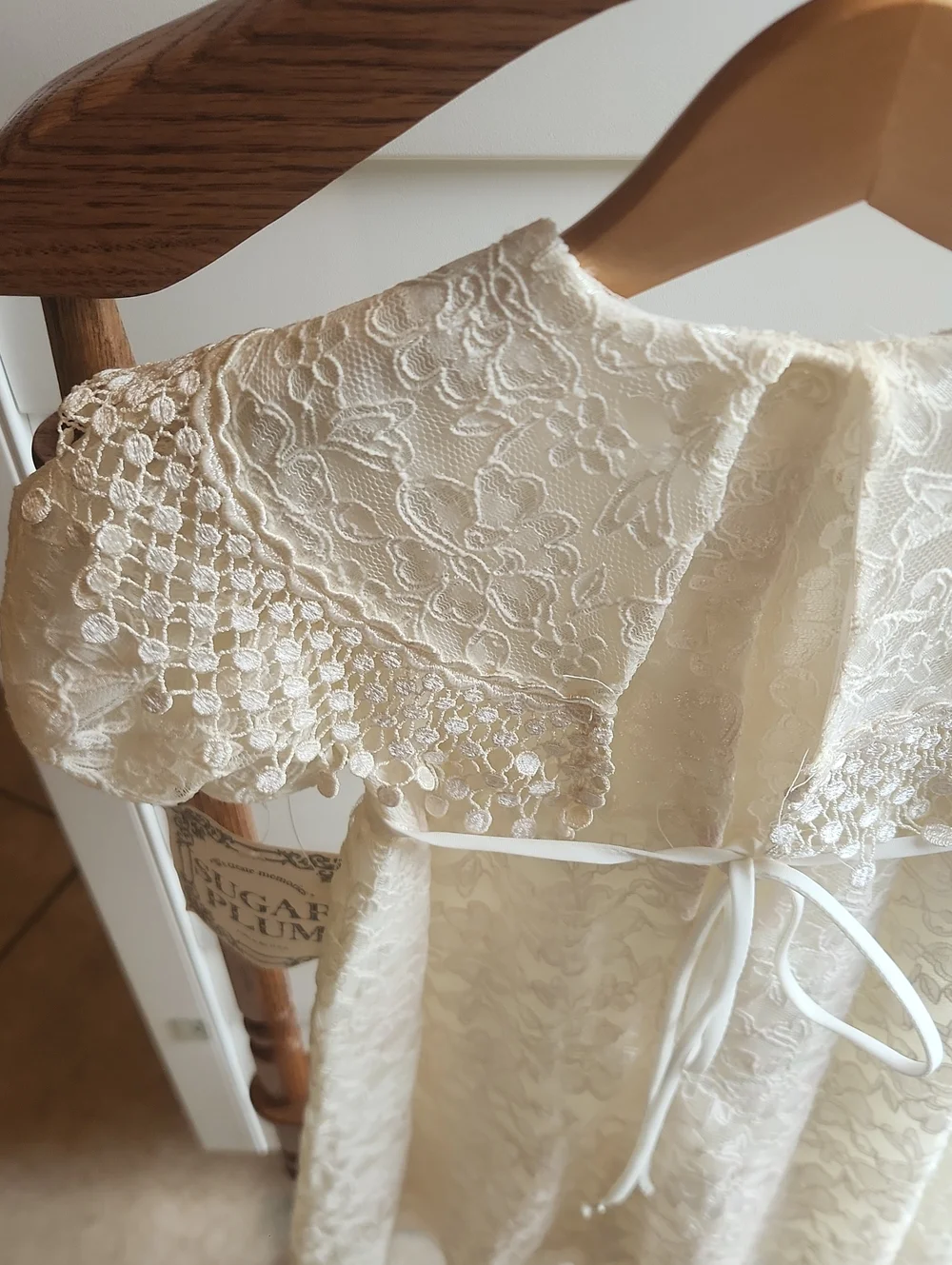 Sugar Plum Vintage Lace Dress in Cream 4T